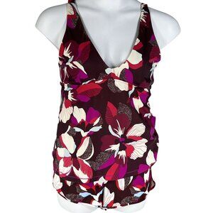 Athleta NWT L Bottom Pre Owned XL Top Womens Tankini Shorts Swim Set Floral Pool